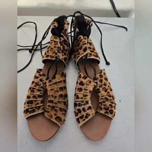 Zara ponyhair cutout gladiator sandals size 37 is 6.5